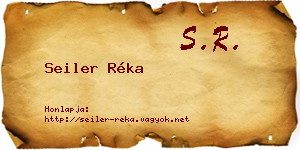 Seiler Réka névjegykártya